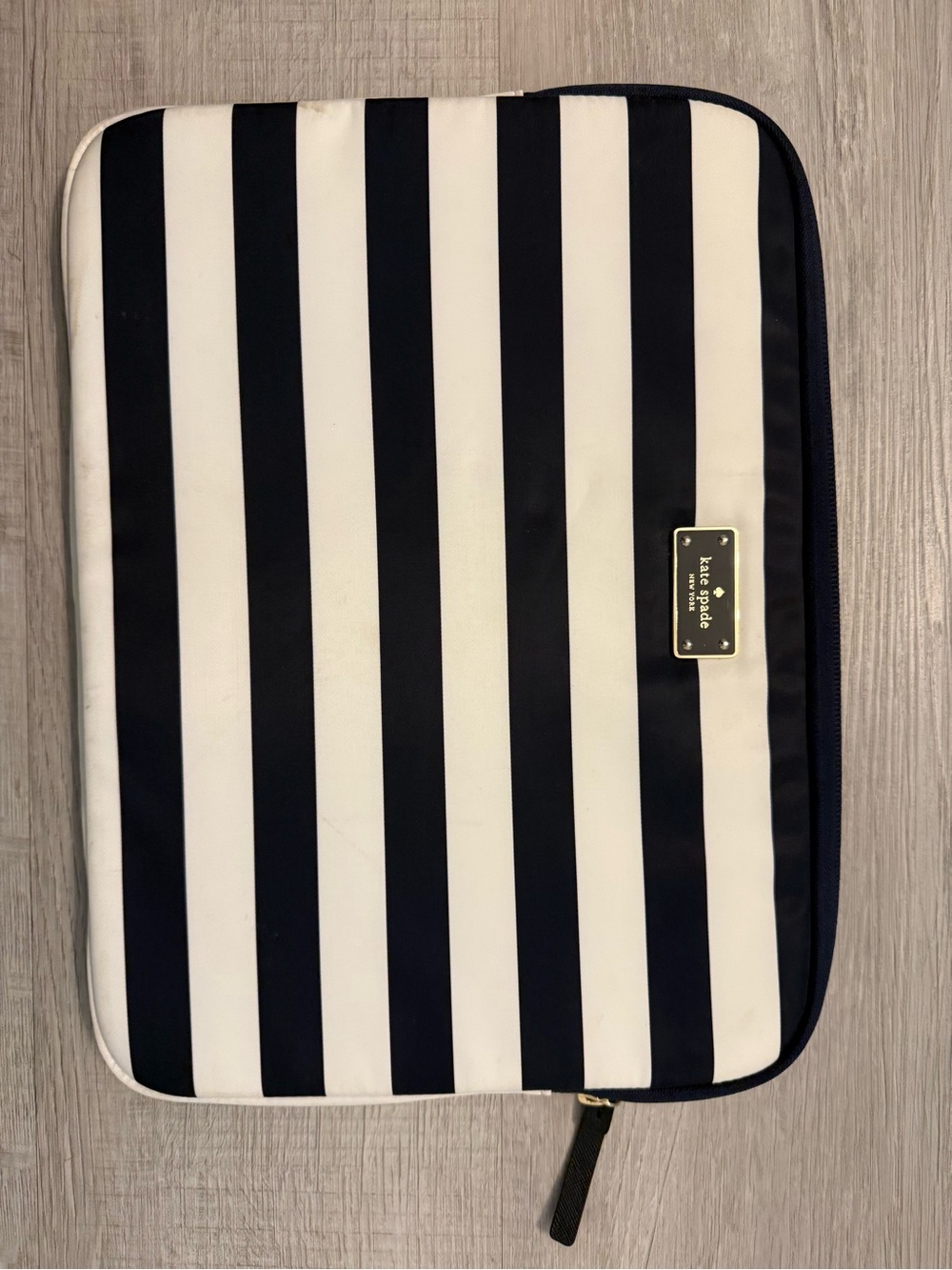 kate spade Striped Navy & White Laptop Sleeve - Picture 2 of 6